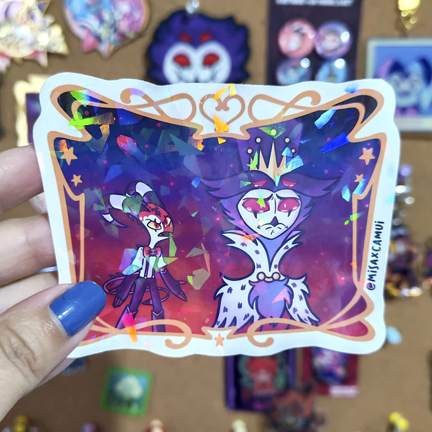 Helluva Boss - FullMoon y Mastermind Sticker Holográfico  4