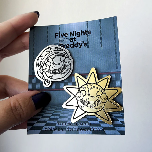 FIVE NIGHTS AT FREDDY'S - SOL y Luna PIN LAMICOID 2
