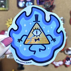 Gravity Falls - Bill Cipher en Llamas Sticker 1