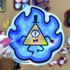 Gravity Falls - Bill Cipher en Llamas Sticker 2