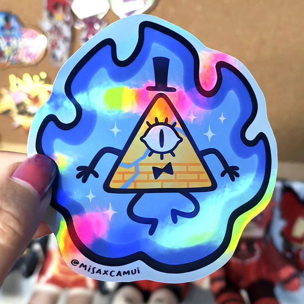 Gravity Falls - Bill Cipher en Llamas Sticker 3
