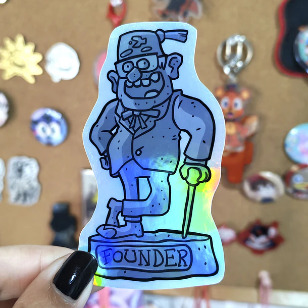 Gravity Falls - Stanley y Stanford Estatuas Sticker Holográfico  2