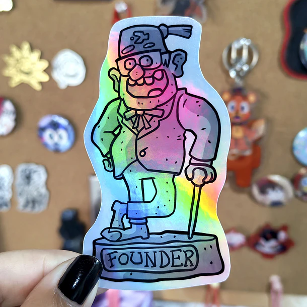 Gravity Falls - Stanley y Stanford Estatuas Sticker Holográfico  3