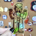 Gravity Falls - Stanley y Stanford Estatuas Sticker Holográfico  6