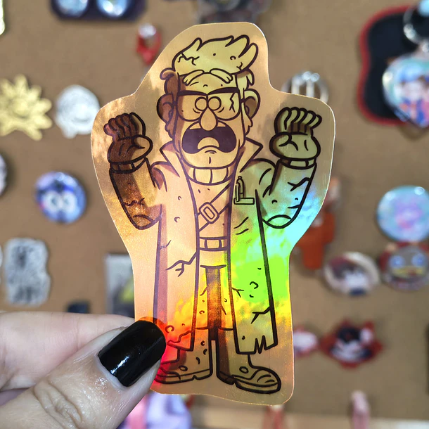 Gravity Falls - Stanley y Stanford Estatuas Sticker Holográfico  7