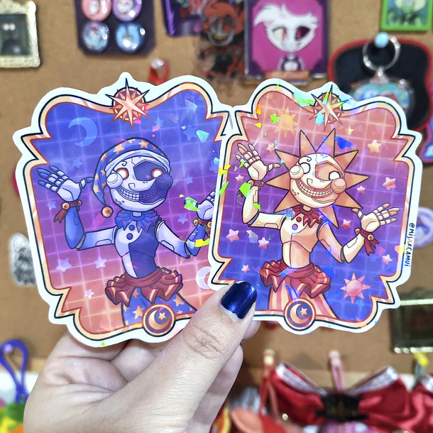 FNAF - Sol y Luna STICKER HOLOGRÁFICO 2