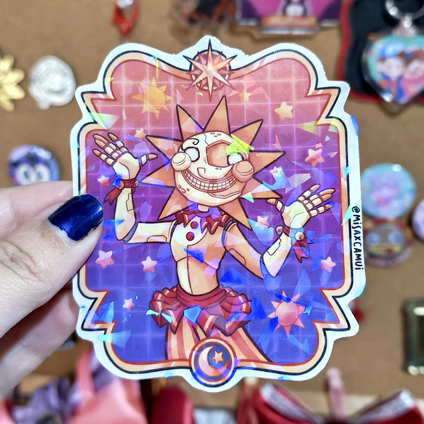 FNAF - Sol y Luna STICKER HOLOGRÁFICO 3
