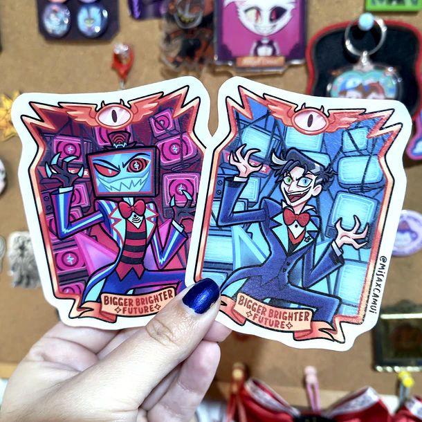 Hazbin Hotel - Vox y Vincent Stickers  1
