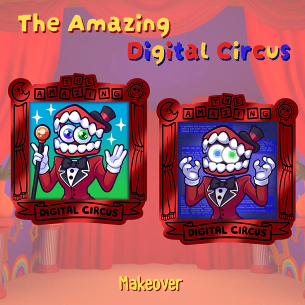 EL ASOMBROSO CIRCO DIGITAL - PINES LENTICULAR FANART Caine 1