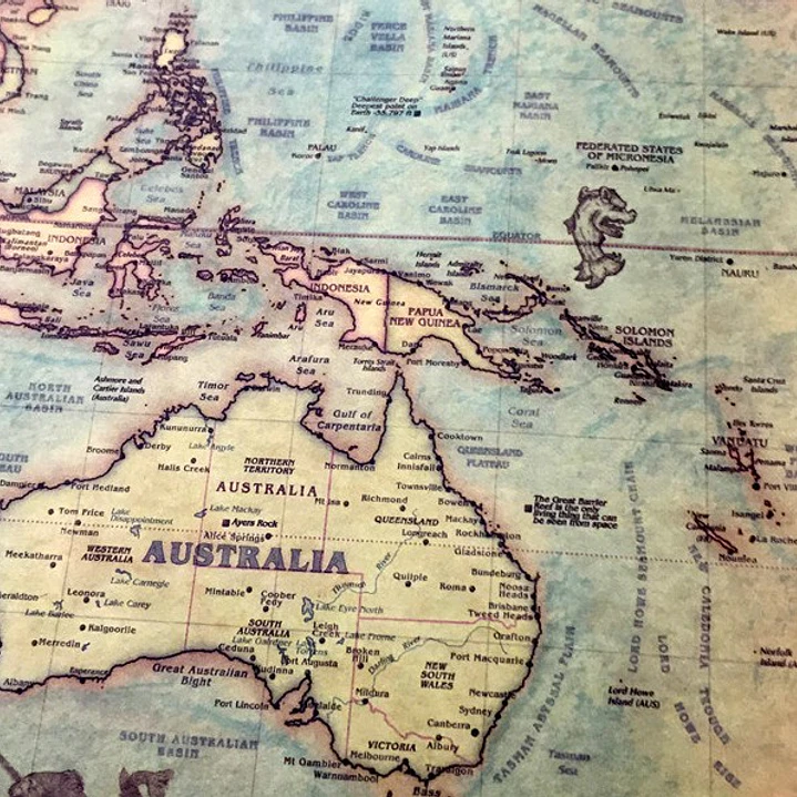 Mapa Mundi Naútico Vintage 50x100 Cm Póster 300 Gr 3