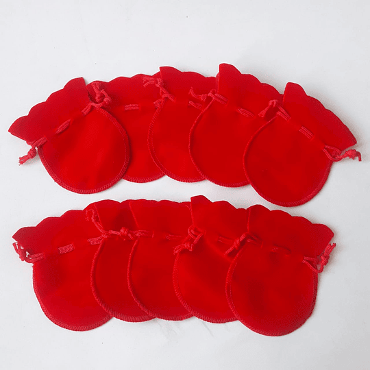 10 Bolsas terciopelo rojo 7x9 cm