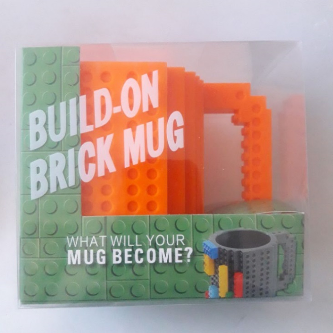 Tazón Taza Mug Tipo Lego Naranja 1