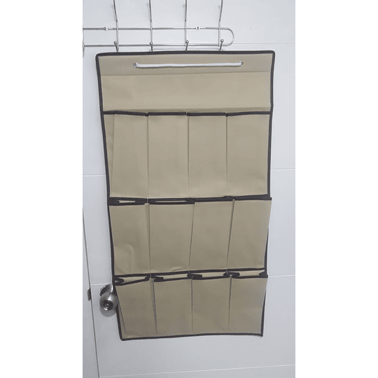 Organizador De Zapatos Colgante Multiuso 12 Pares Beige