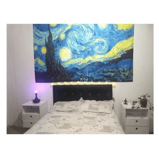 Tapiz Lienzo Colgante La Noche Estrellada De Van Gogh 100x150cms