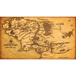 Mapa de la Tierra Media en papel Kraft 51 x 36 cm  (El Señor de Los Anillos)