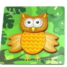 Puzzle Infantil Owl - Estimulación Temprana Madera Didáctico 