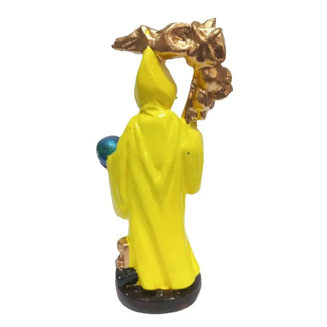 Figura pequeña de la Santa Muerte 12 cm color amarilla 3