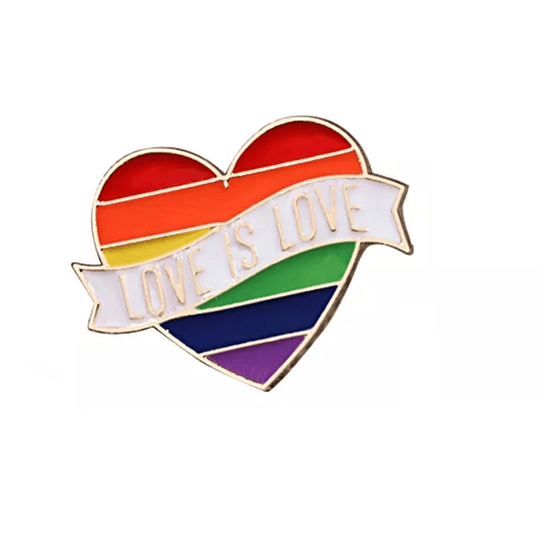 Pin Broche Love is love dorado LGBTQ+