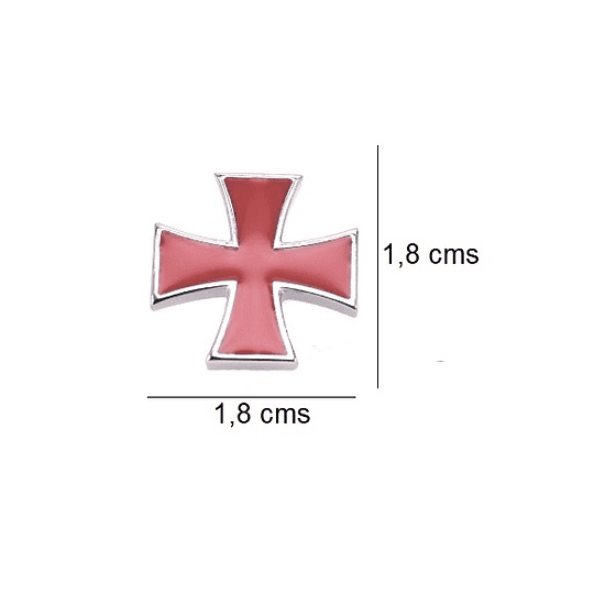 Pin Broche Cruz Templaria Caballero Cruzado Roja