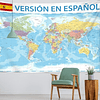 Tapiz Lienzo Colgante Mapa Del Mundo Versión Español 150x200cms