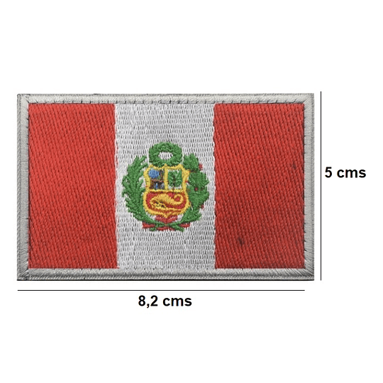 Parche Bordado Bandera Perú - Velcro 