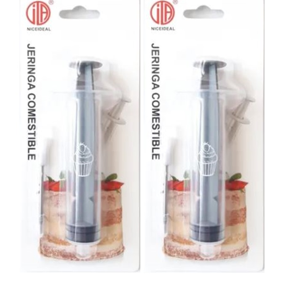 2 Jeringas Con Catéter Alimentación Gris 1