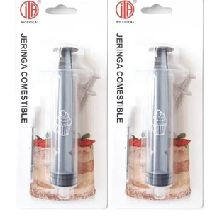 2 Jeringas Con Catéter Alimentación Gris