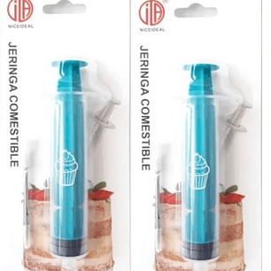 2 Jeringas Con Catéter Alimentación Verde