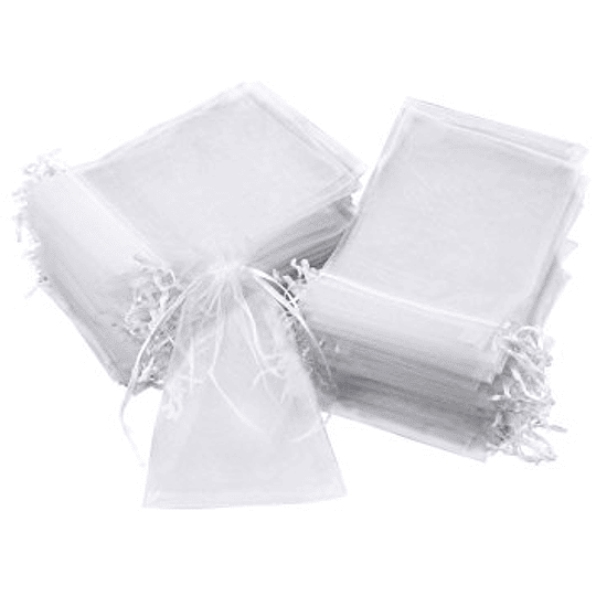 Bolsa de organza 10 x 15 cm 100 unidades - Blanco