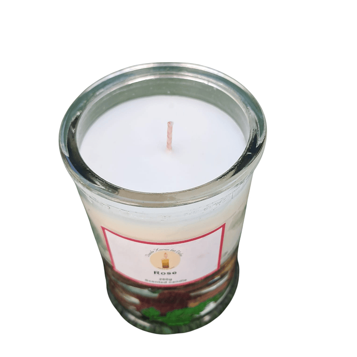 Velón Aromatico En Vidrio Cera De Soya Y Gel 260 Grs - Aroma ROSA 3