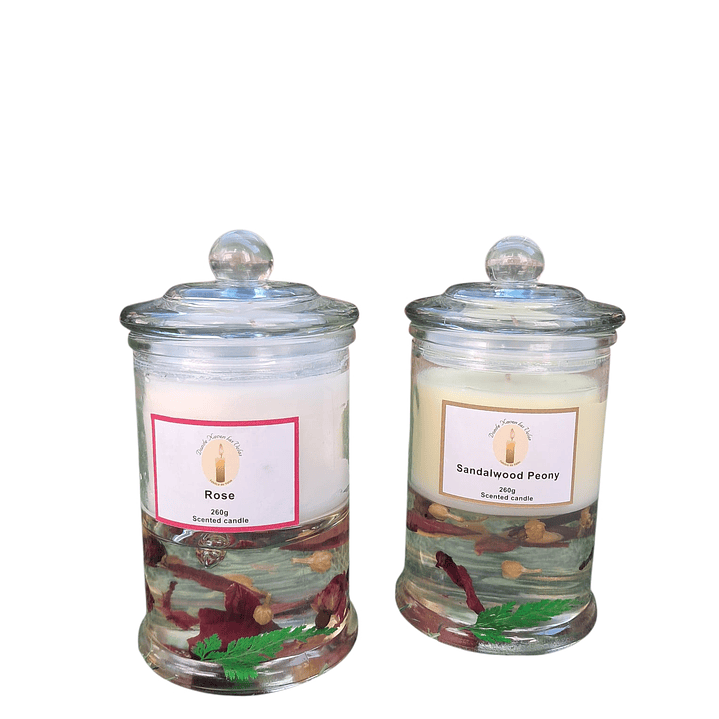 Velón Aromatico En Vidrio Cera De Soya Y Gel 260 Grs - Aroma ROSA 4