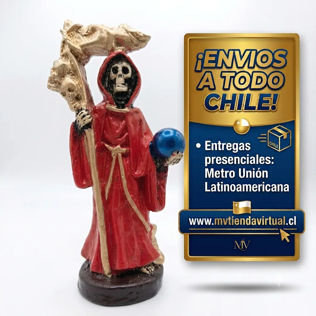 Figura de la Santa Muerte 12 cm color roja 1