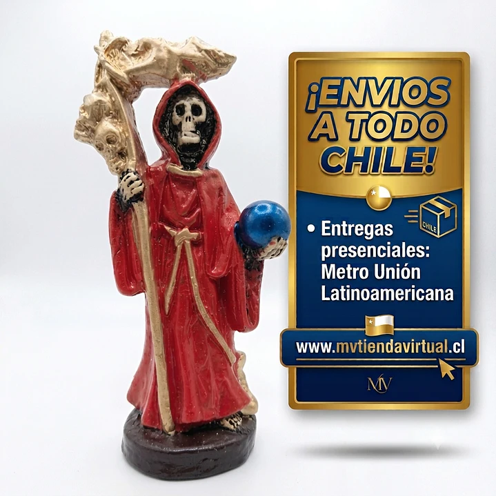 Figura de la Santa Muerte 12 cm color roja 1