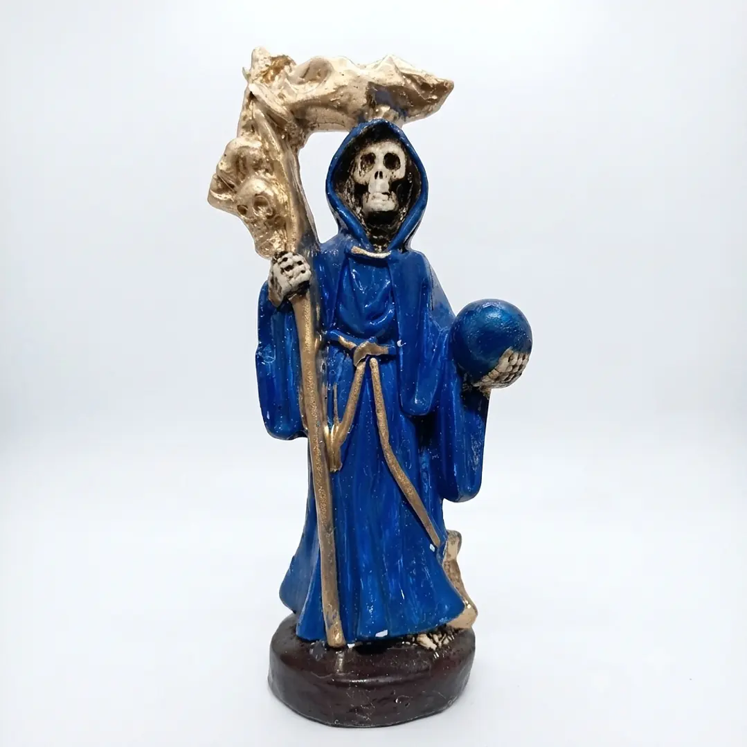 Figura de la Santa Muerte color azul 12 cm 2