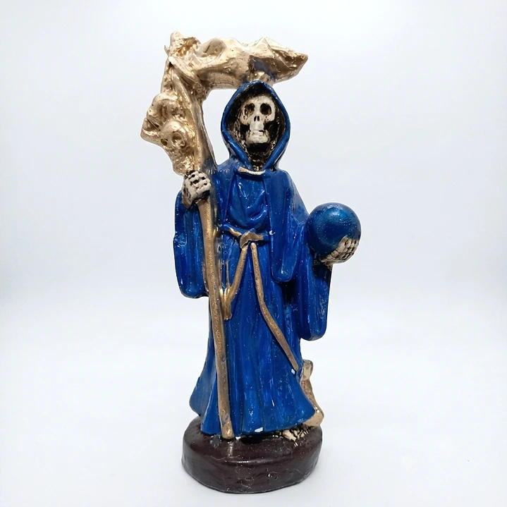 Figura de la Santa Muerte color azul 12 cm 2