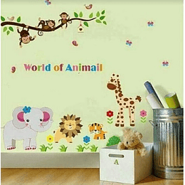 Vinilo decorativo adhesivo para pared - Diseño World of animal