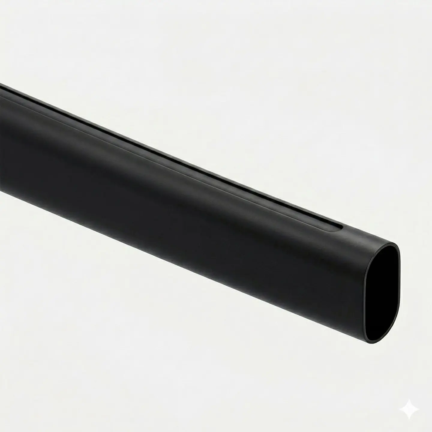 Barra Closet Ovalada Acero Inoxidable Negro 2