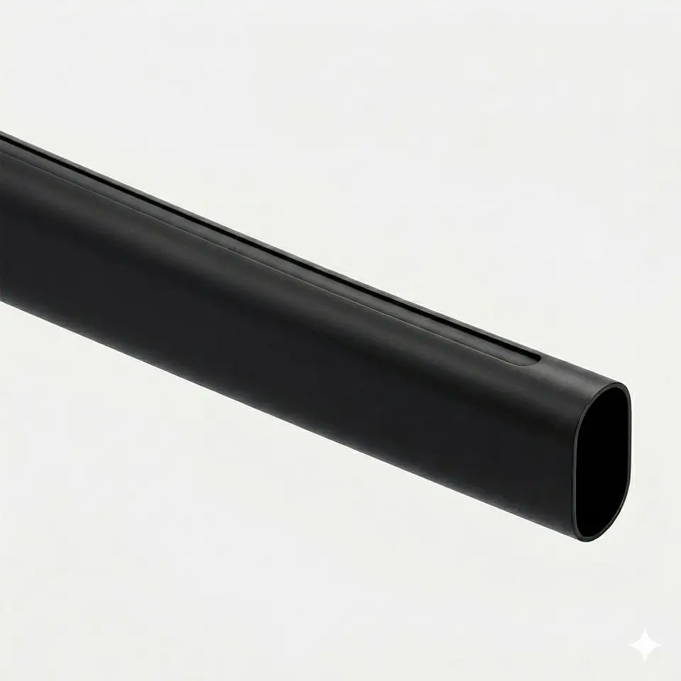 Barra Closet Ovalada Acero Inoxidable Negro 2