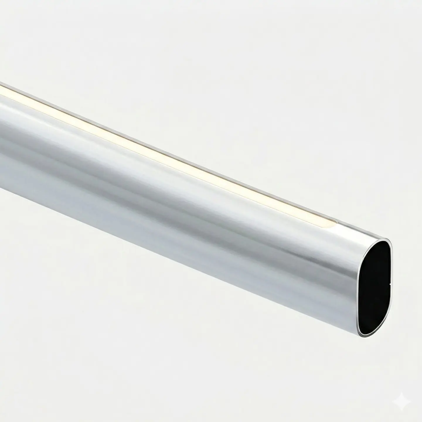 Barra Closet Ovalada Acero Inoxidable Plateado 2
