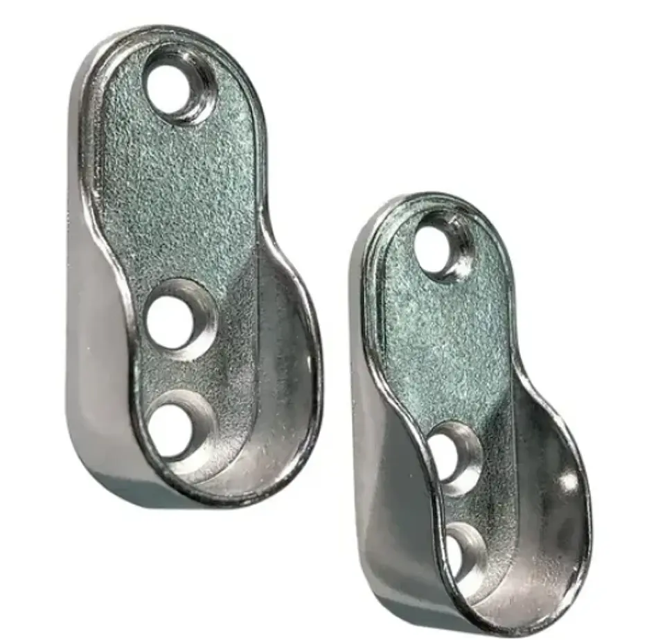 Soporte Barra Ovalada Lateral und. Plateado 1
