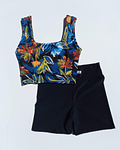 Top Renata estampado a elección + short de baño negro