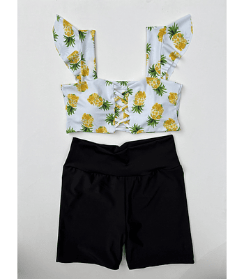 Top Trinidad estampado a elección + short de baño negro