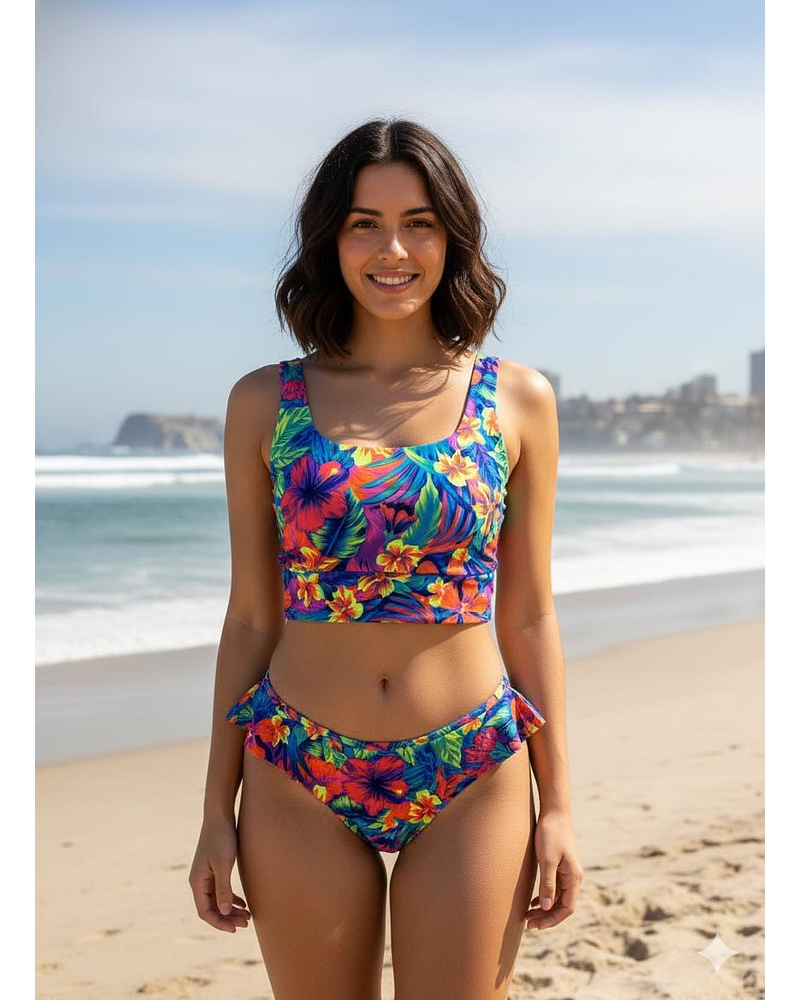 Top Renata + calzón vuelitos estampado a elección