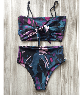 Top Praga + Calzón tanga estampado a elección