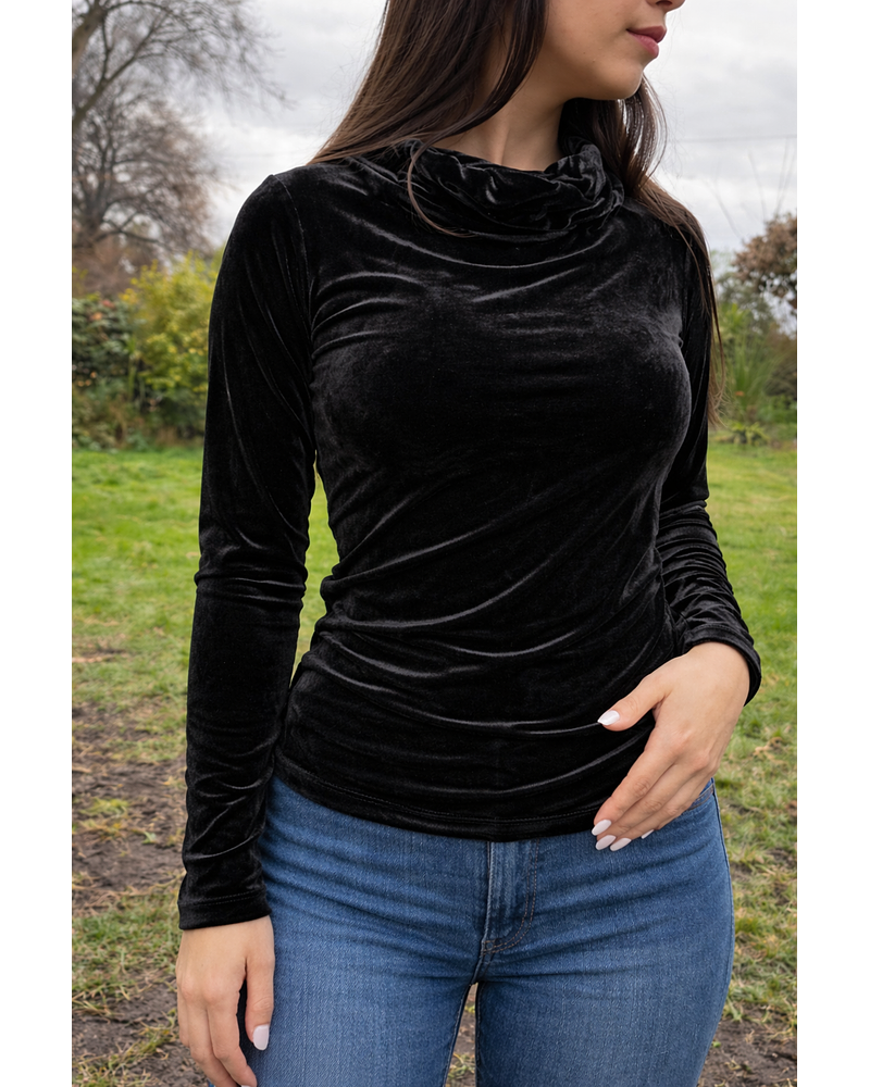 Polera manga larga Fili terciopelo color a elección