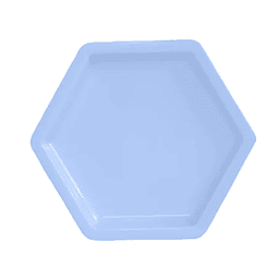 Bandeja Hexagonal Grande 18cm Azul Pastel