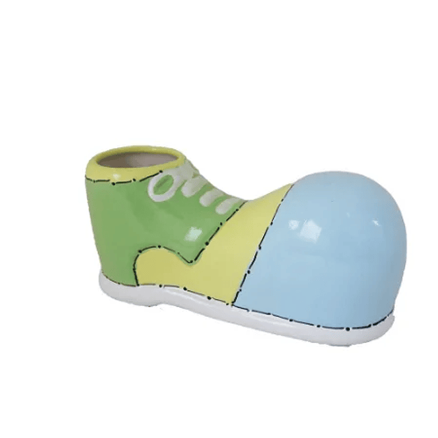 Zapato Payaso Pequeño Cerámica Verde Pastel 