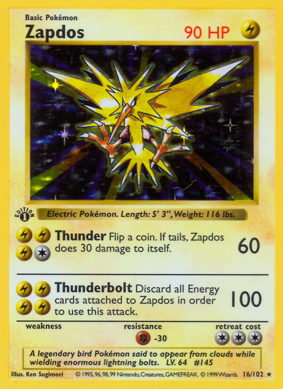 Zapdos #16 (Base Set) 1