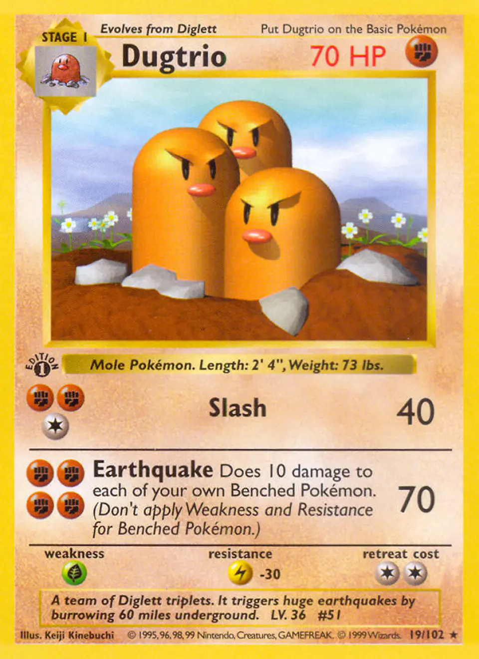 Dugtrio #19 (Base Set) 1