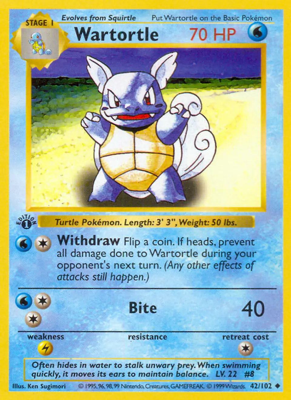 Wartortle #42 (Base Set) 1